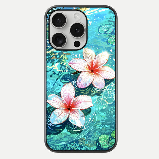 Pink Flowers in Water Glass Case For iPhone 16 Pro by Custom World