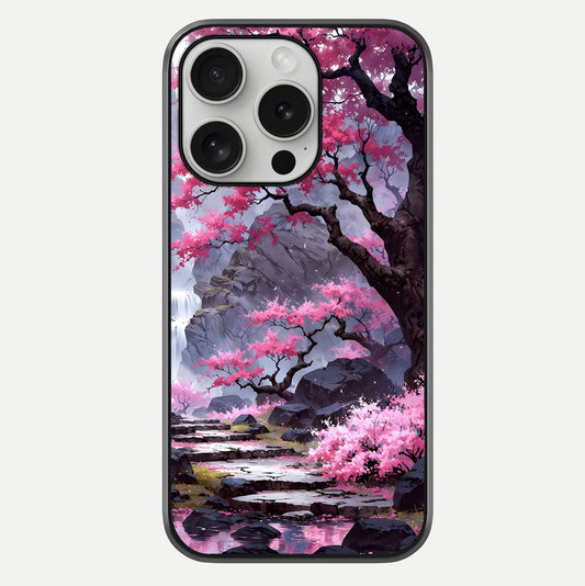Pinkish Scenery Glass Case For iPhone 16 Pro by Custom World