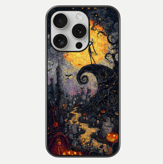 Pumpkin Moon Night Glass Case For iPhone 16 Pro by Custom World