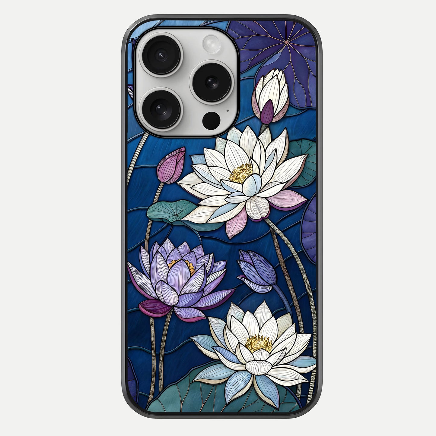 Purple Lotus Stained Glass Case For iPhone 16 Pro by Custom World