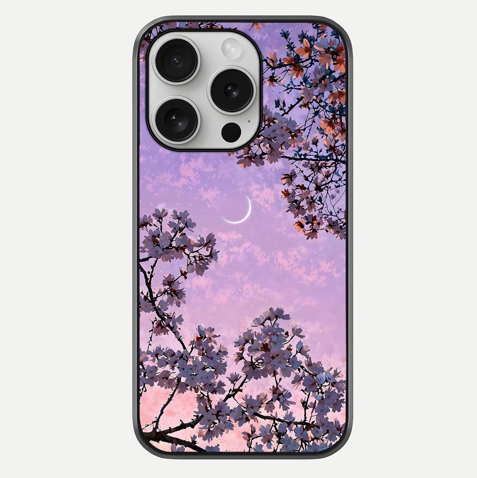 Purple Serenity Moon Glass Case For iPhone 16 Pro by Custom World