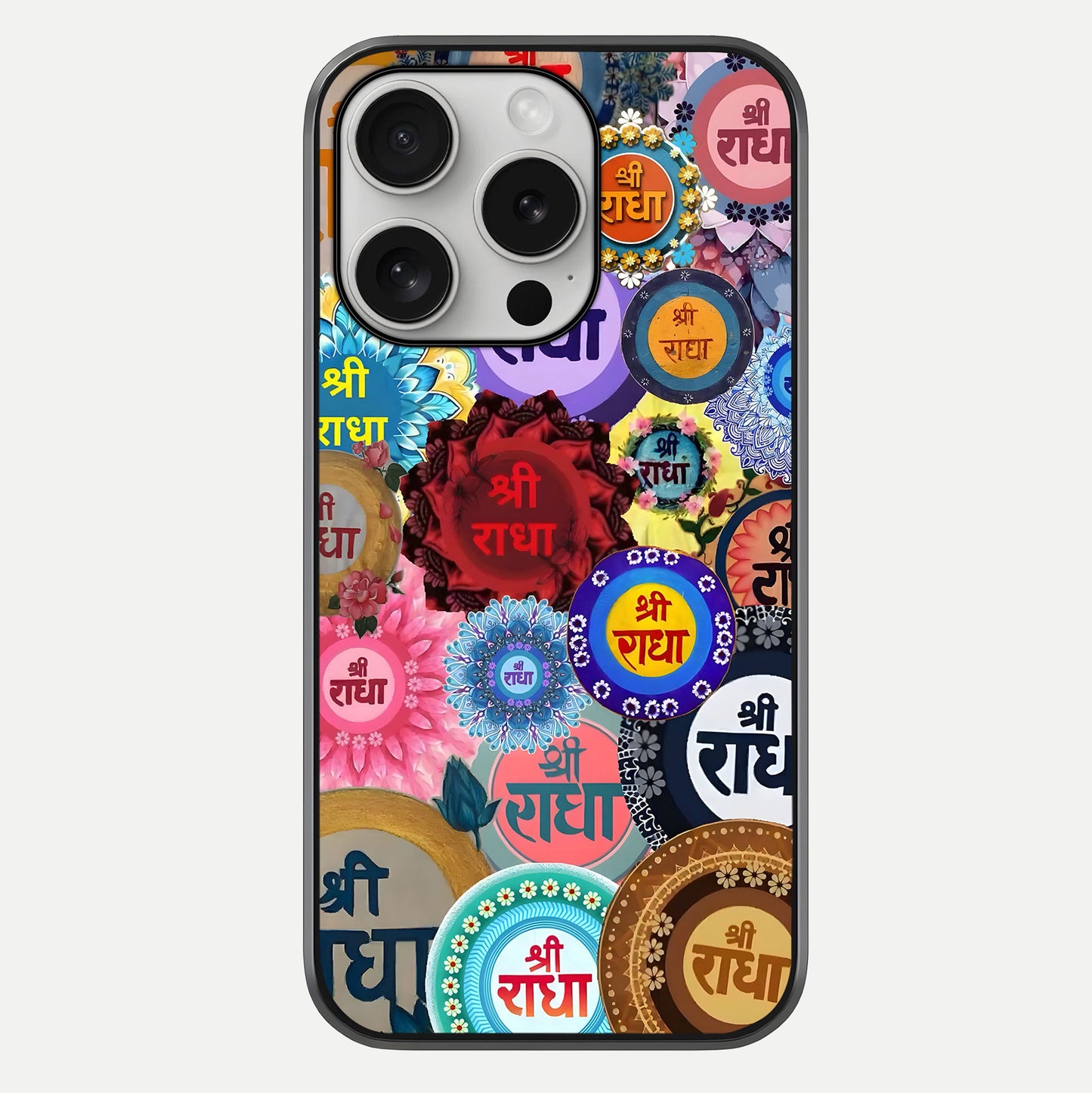 Radha Divine Bloom Glass Case For iPhone 16 Pro by Custom World