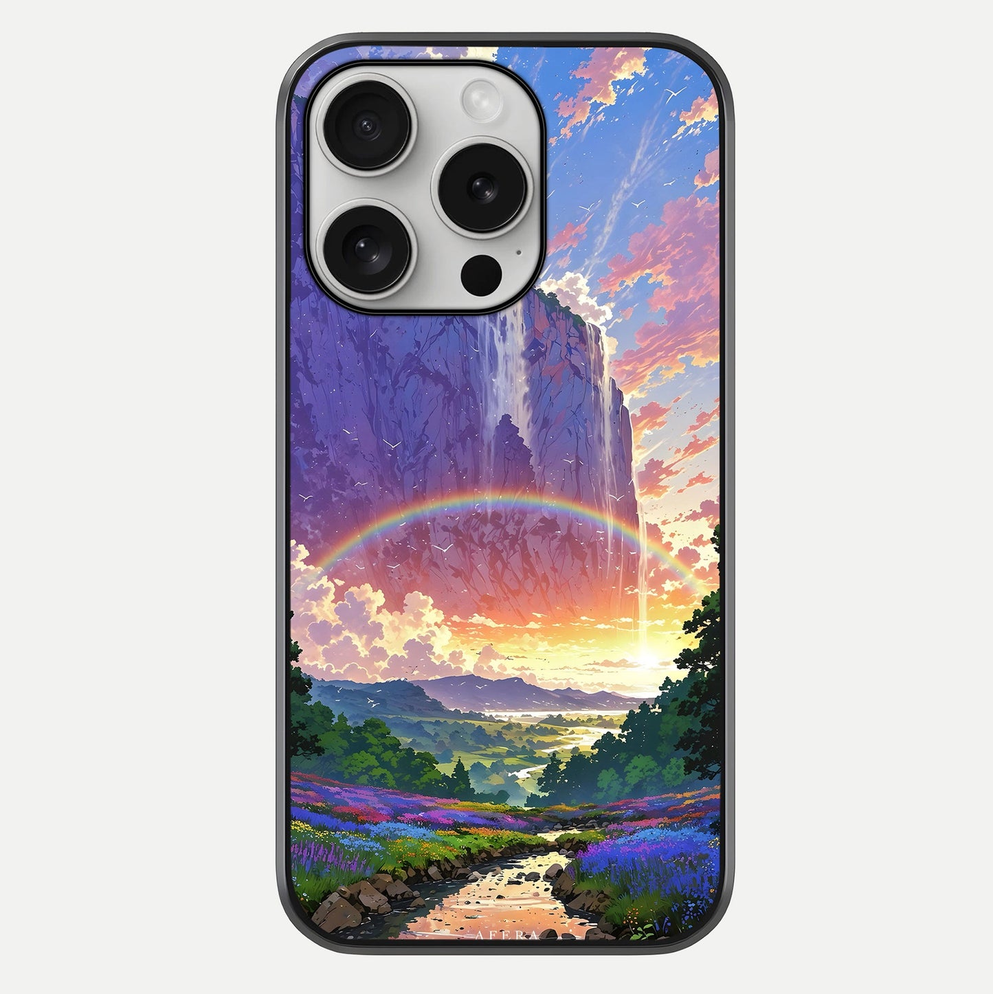Rainbow Valley Dream Glass Case For iPhone 16 Pro by Custom World