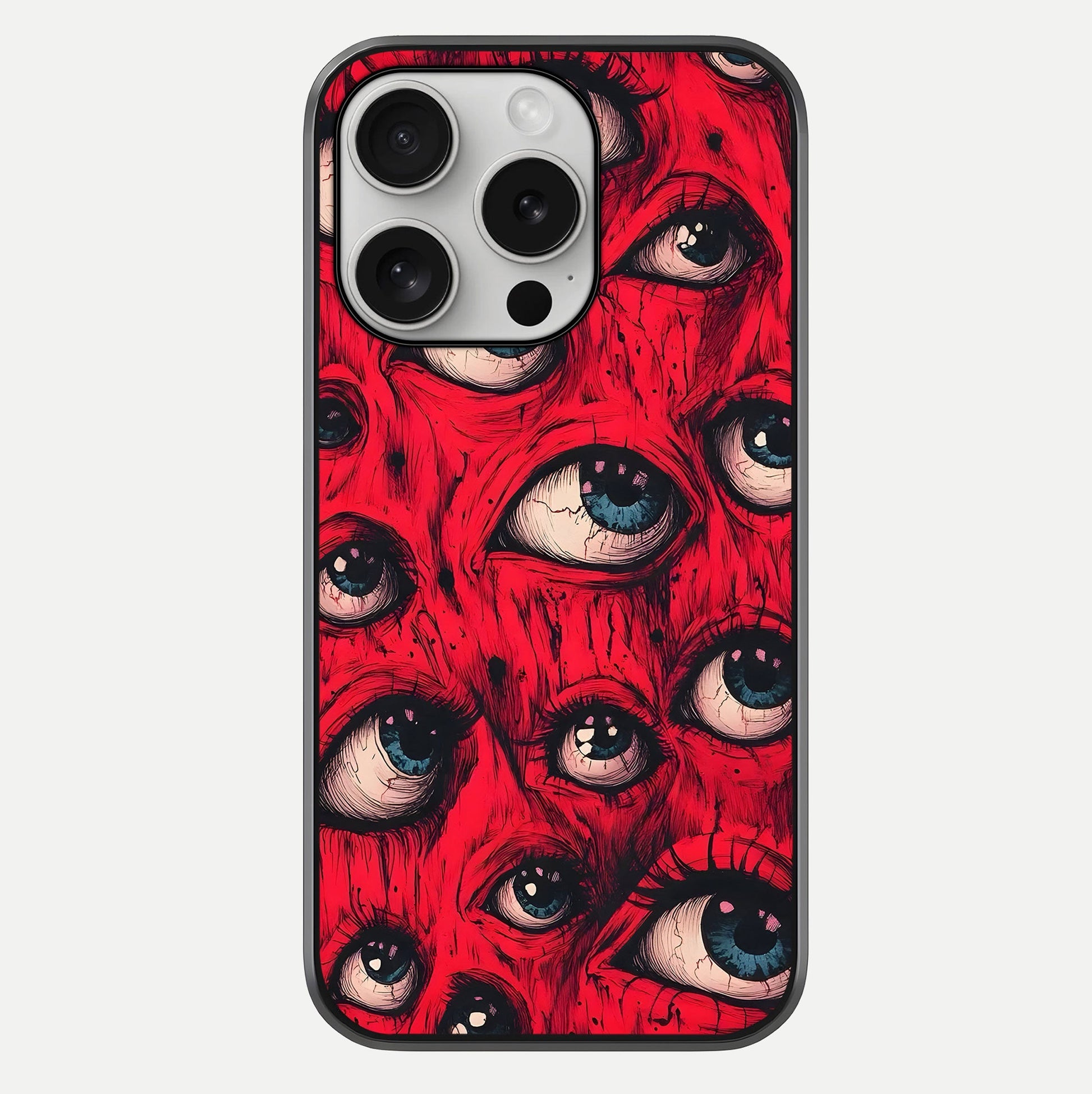 Red Eyes Pattern Glass Case For iPhone 16 Pro by Custom World