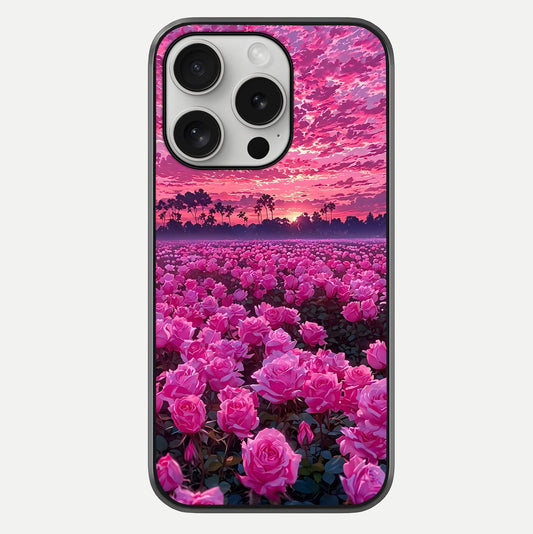 Rose Sunset Valley Glass Case For iPhone 16 Pro by Custom World