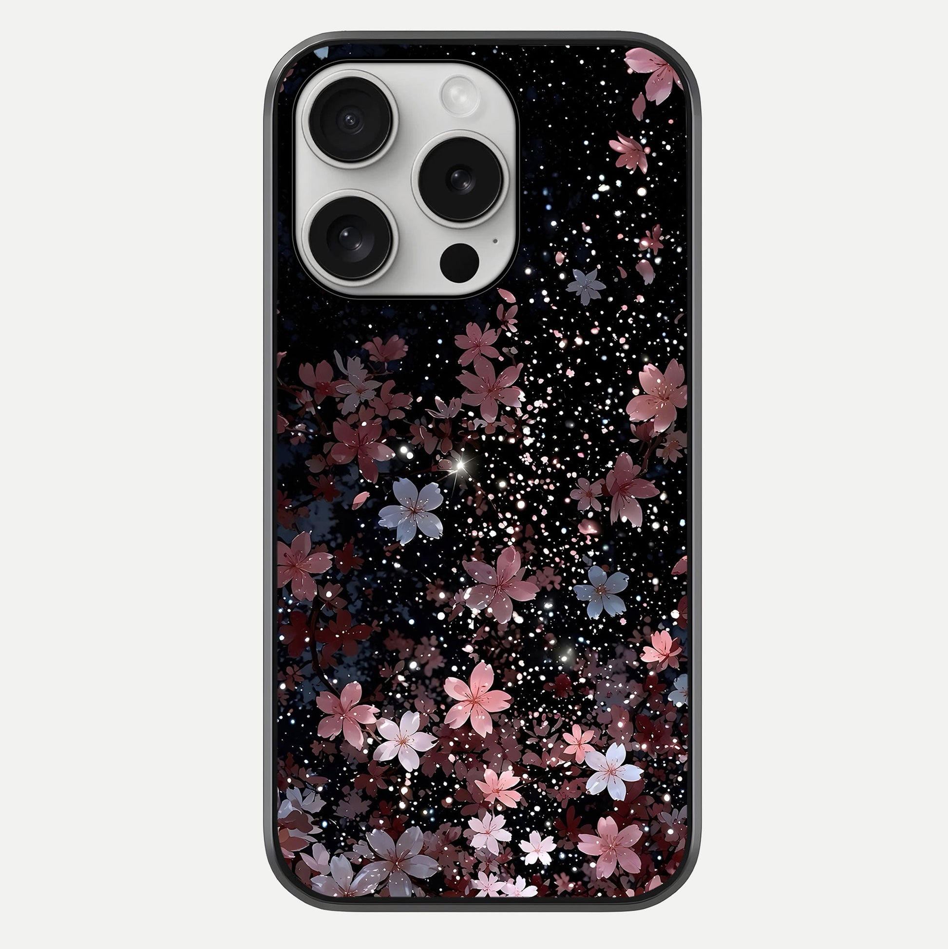 Starlit Flower Dreams Glass Case For iPhone 16 Pro by Custom World