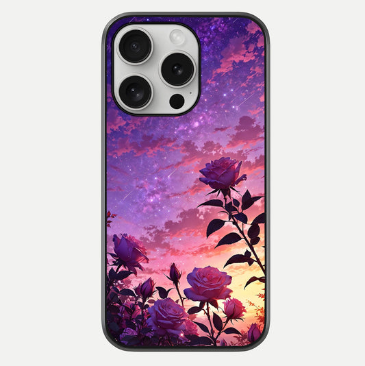 Starlit Rose Twilight Glass Case For iPhone 16 Pro by Custom World