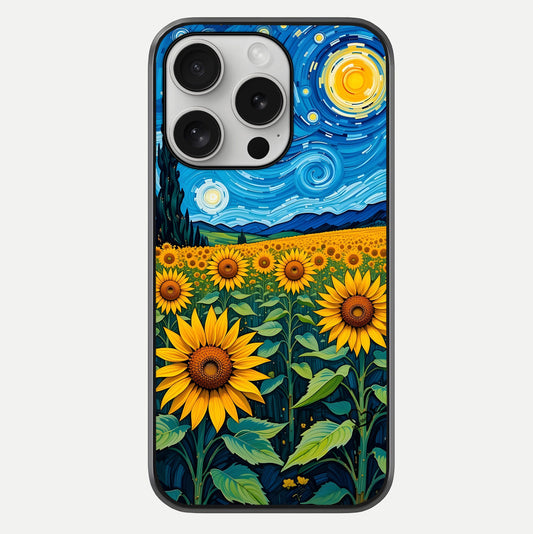 Starry Sunflower Dreams Glass Case For iPhone 16 Pro by Custom World