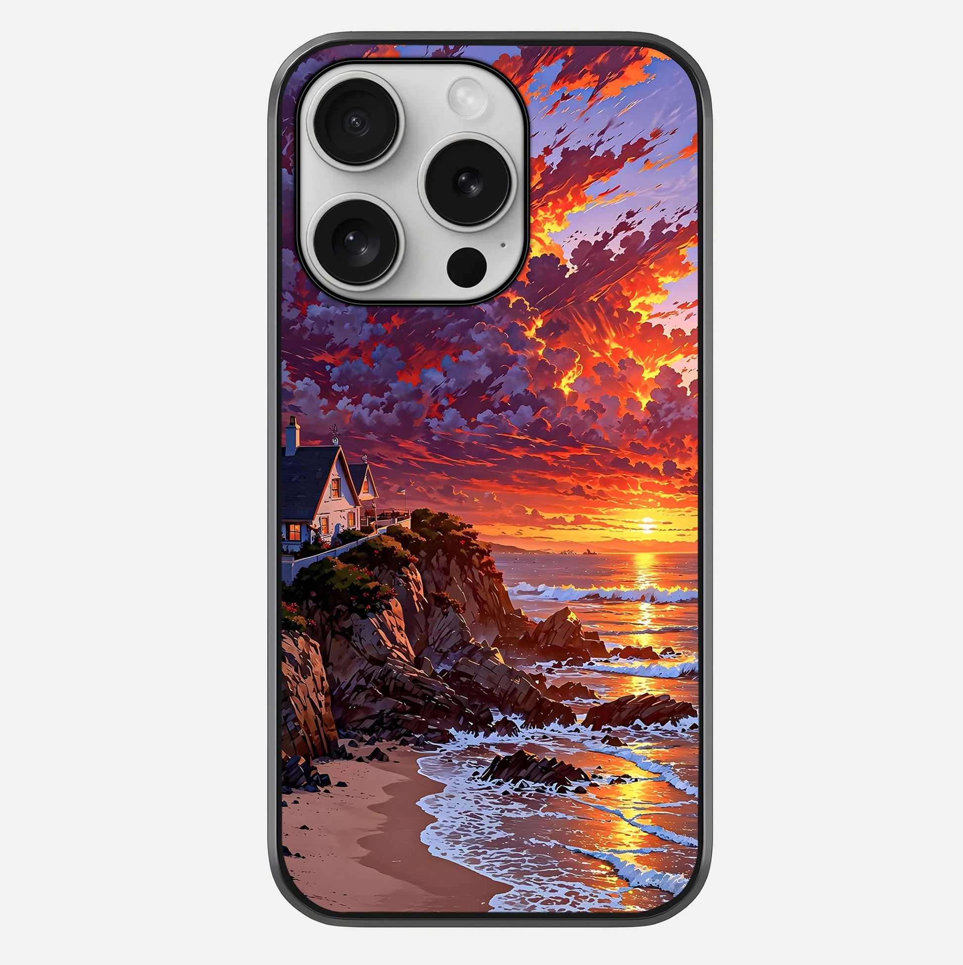 Sunset House By Sea Glass Case For iPhone 16 Pro by Custom World