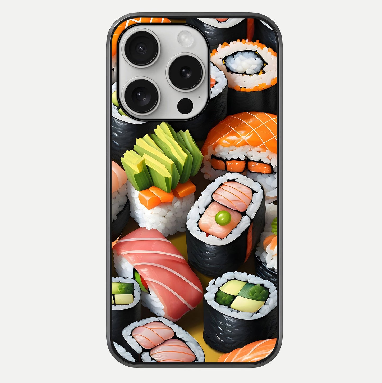 Sushi Food Pattern Glass Case For iPhone 16 Pro by Custom World