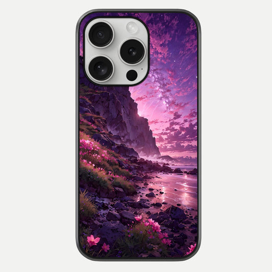 Twilight Blossom Coast Glass Case For iPhone 16 Pro by Custom World