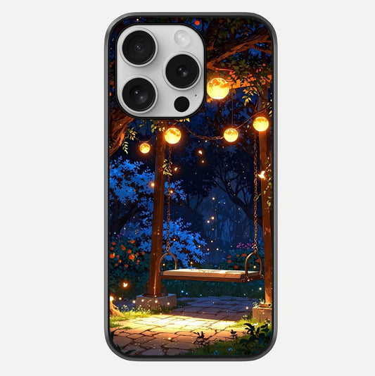 Twilight Garden Swing Glass Case For iPhone 16 Pro by Custom World