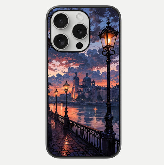 Twilight River Lights Glass Case For iPhone 16 Pro by Custom World