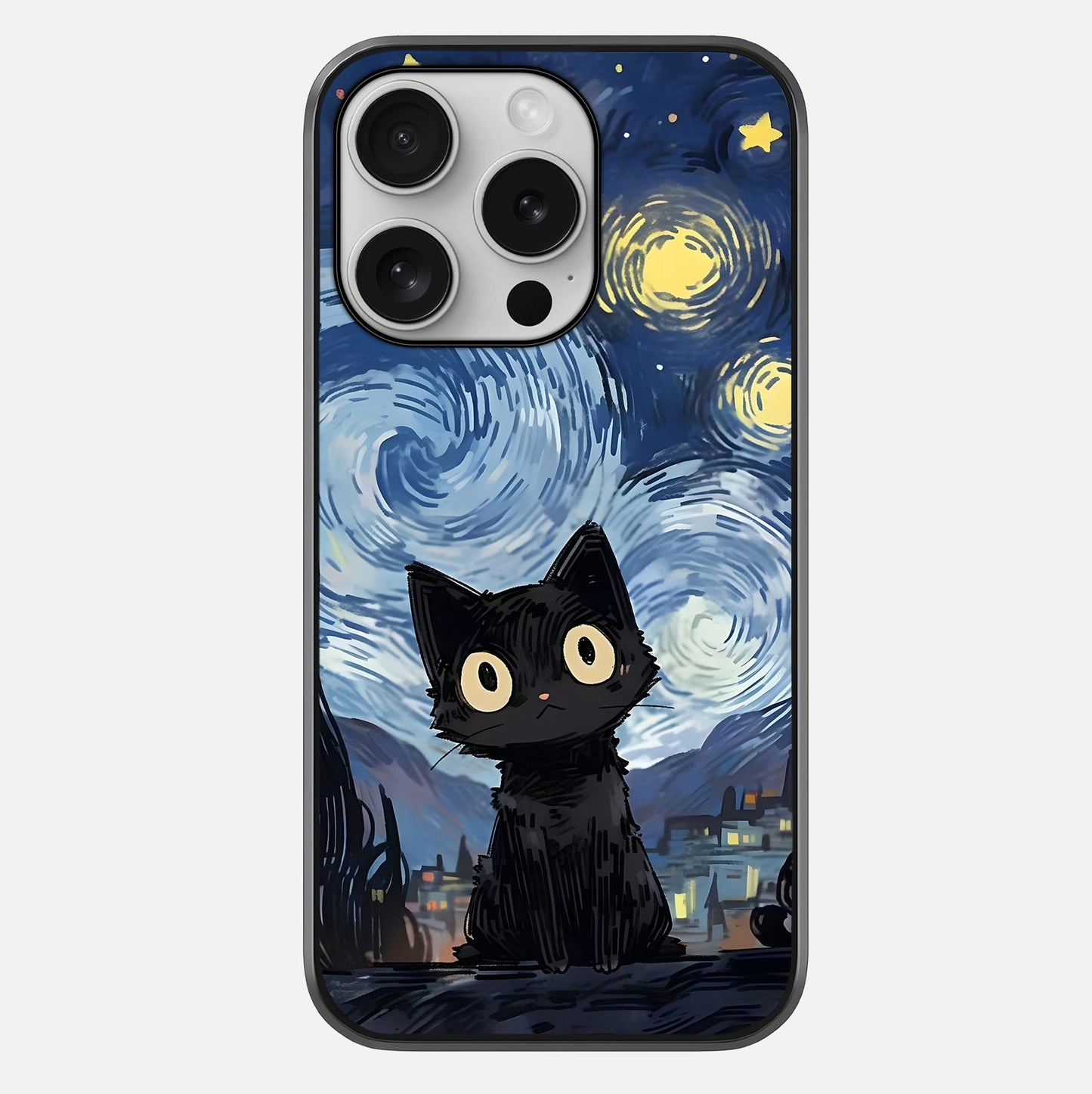 Van Gogh Cat Glass Case For iPhone 16 Pro by Custom World