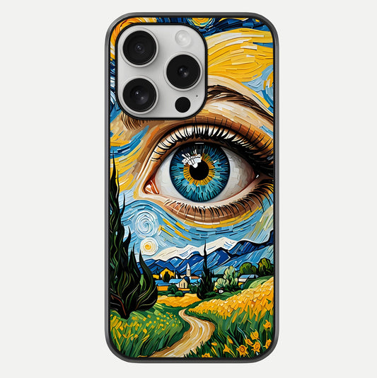 Van Gogh Eye Glass Case For iPhone 16 Pro by Custom World