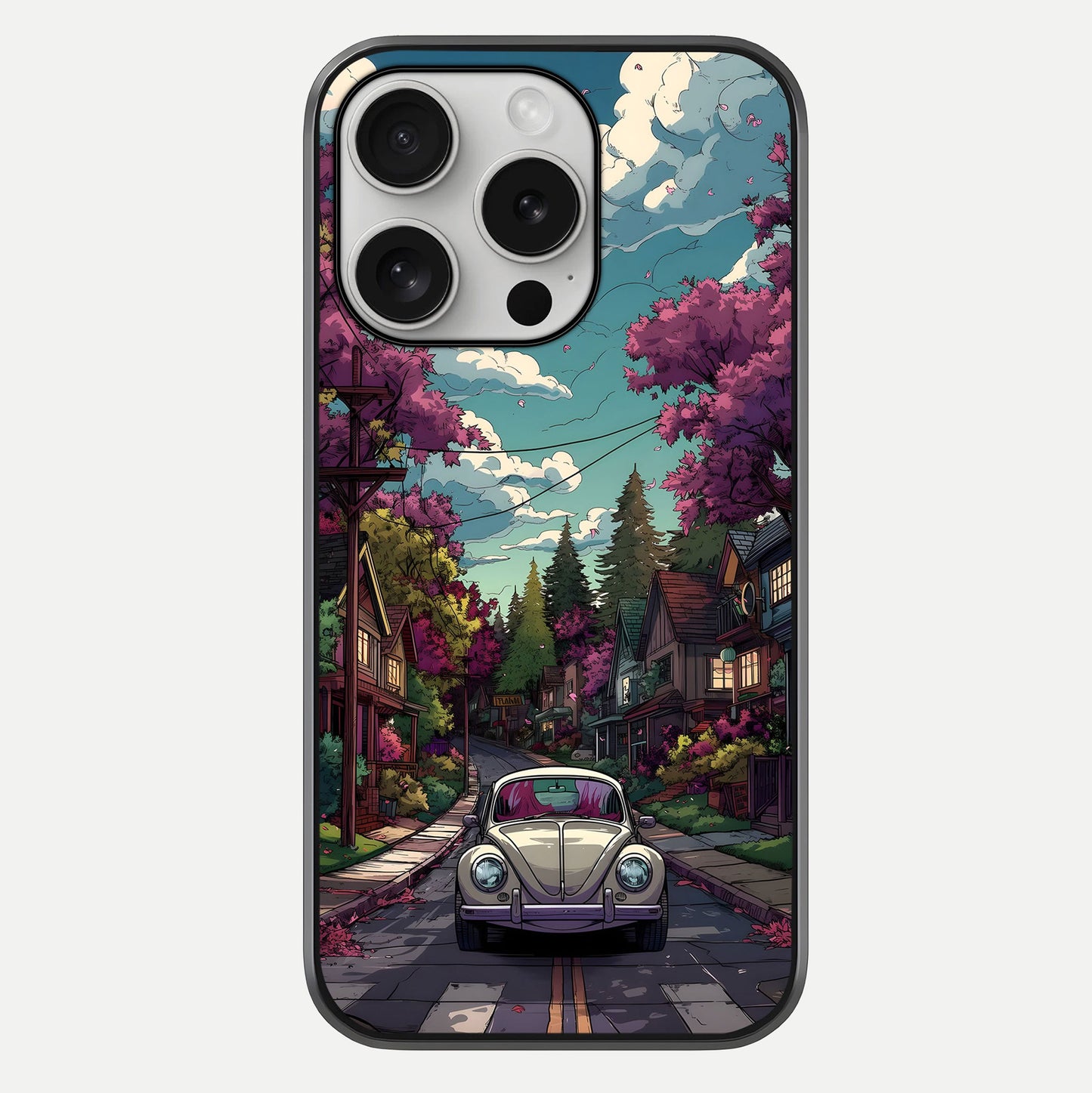 Vintage Street Drive Glass Case For iPhone 16 Pro by Custom World