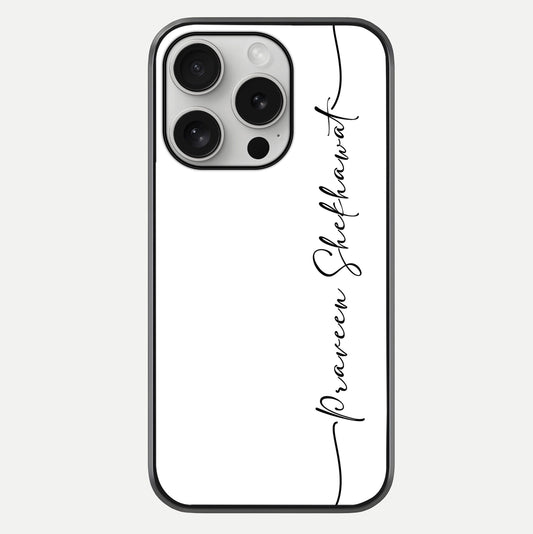 White Tune Custom Name Glass Case For iPhone 16 Pro by Custom World