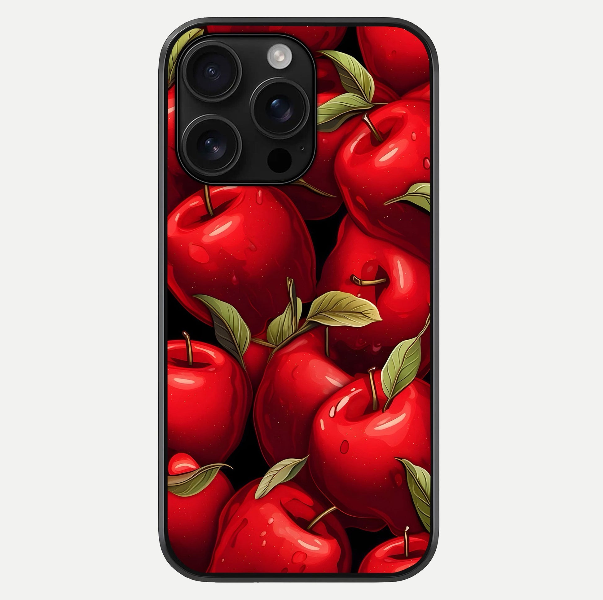 Apple Pattern Glass Case For iPhone 16 Pro Max by Custom World