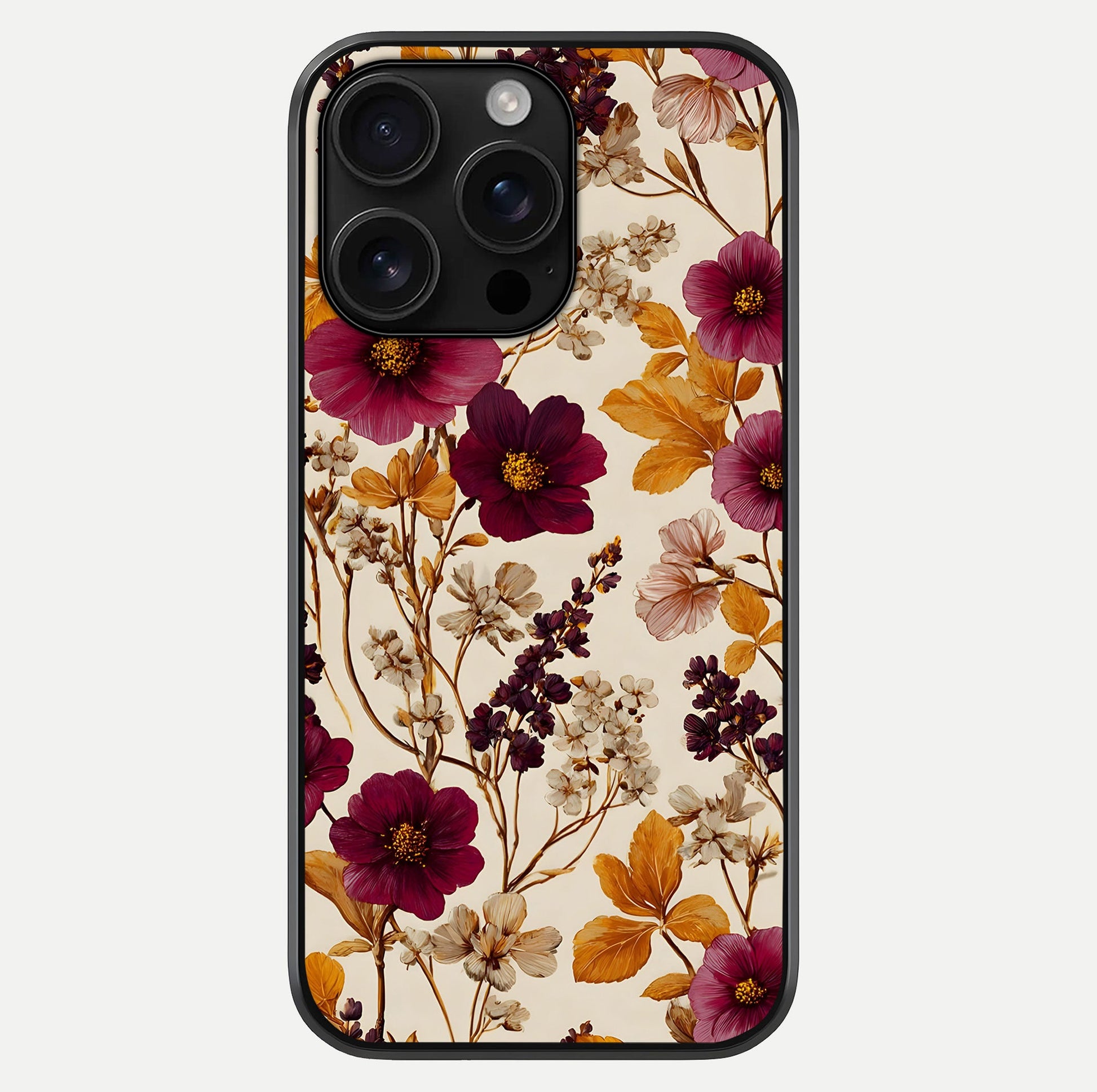 Autumn Wine Bloom Glass Case For iPhone 16 Pro Max by Custom World