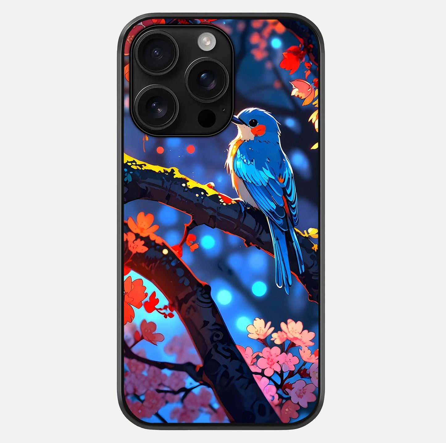 Blooming Spendor Bird Glass Case For iPhone 16 Pro Max by Custom World