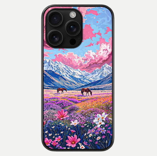 Blossom Valley Dream Glass Case For iPhone 16 Pro Max by Custom World
