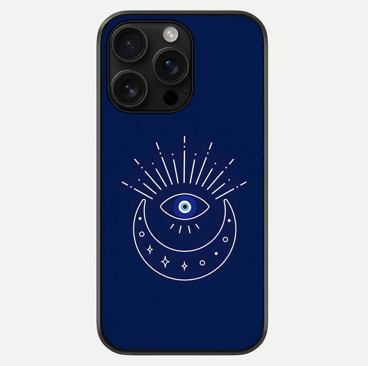Blue Evil Eye Glass Case For iPhone 16 Pro Max by Custom World