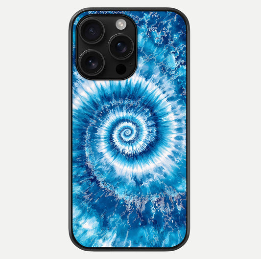 Blue Galaxy Wave Glass Case For iPhone 16 Pro Max by Custom World