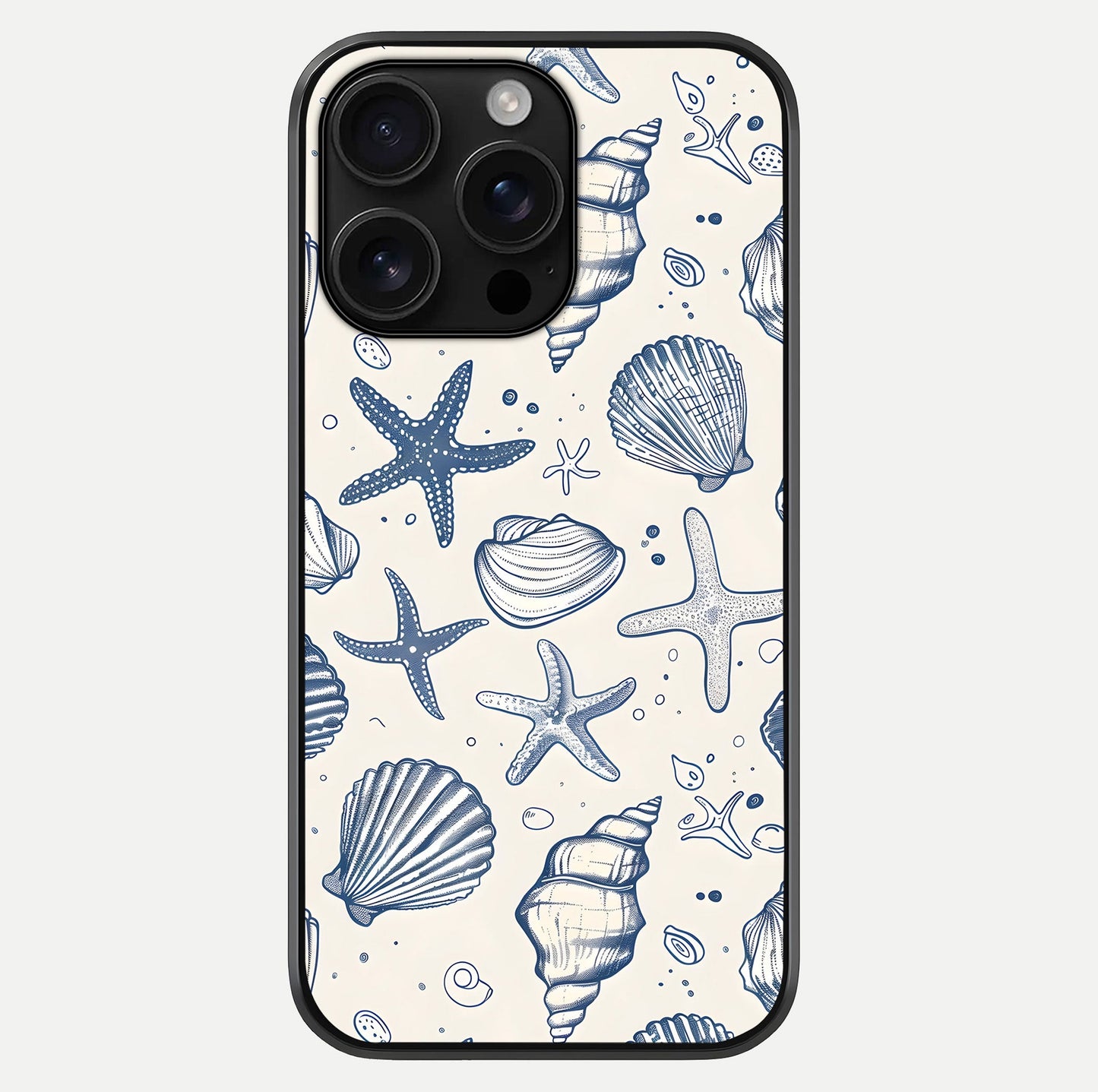 Blue Ocean Outline Glass Case For iPhone 16 Pro Max by Custom World