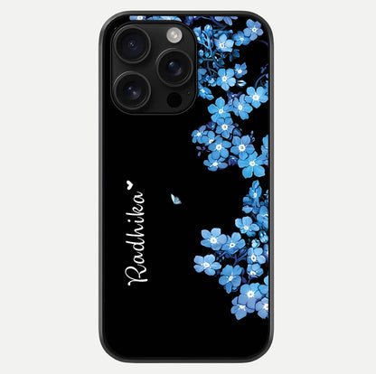 Blue Petal Dream Custom Name Glass Case For iPhone 16 Pro Max by Custom World