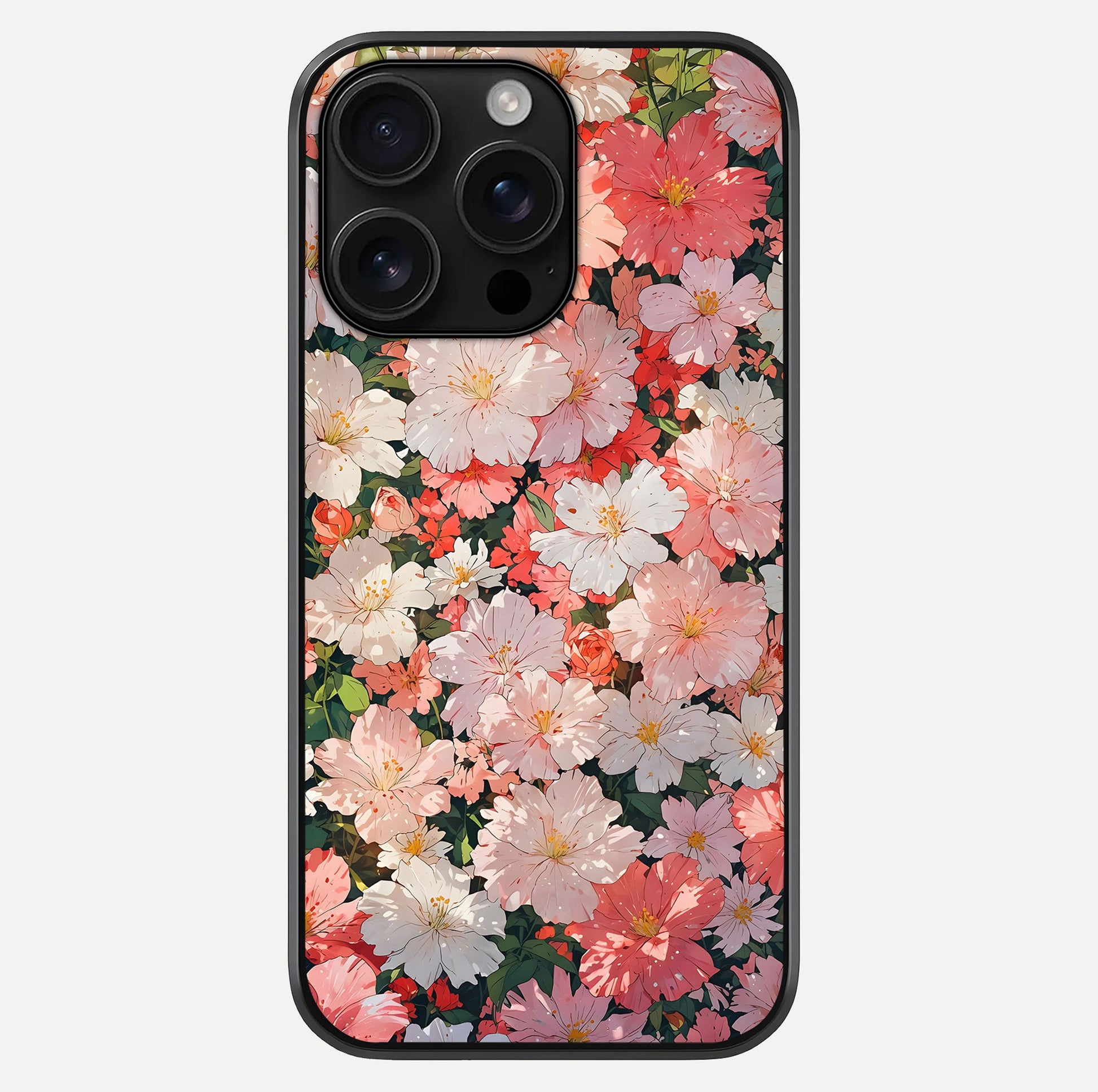 Blush Bloom Field Glass Case For iPhone 16 Pro Max by Custom World