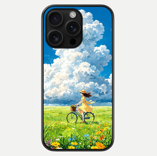 Breezy Meadow Ride Glass Case For iPhone 16 Pro Max by Custom World