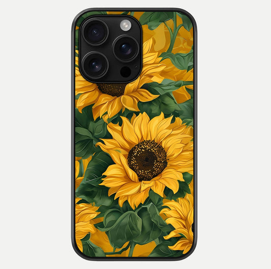 Bright Sunflower Bloom Glass Case For iPhone 16 Pro Max by Custom World
