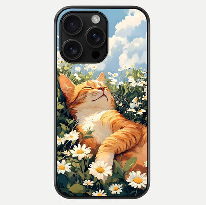 Cat & Flowers View Glass Case For iPhone 16 Pro Max by Custom World