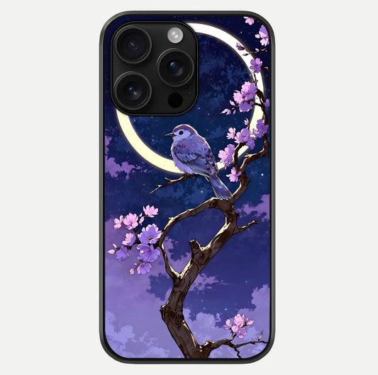 Celestial Bird Blossom Glass Case For iPhone 16 Pro Max by Custom World