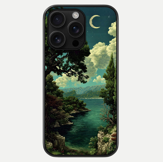 Celestial Lake Peace Glass Case For iPhone 16 Pro Max by Custom World
