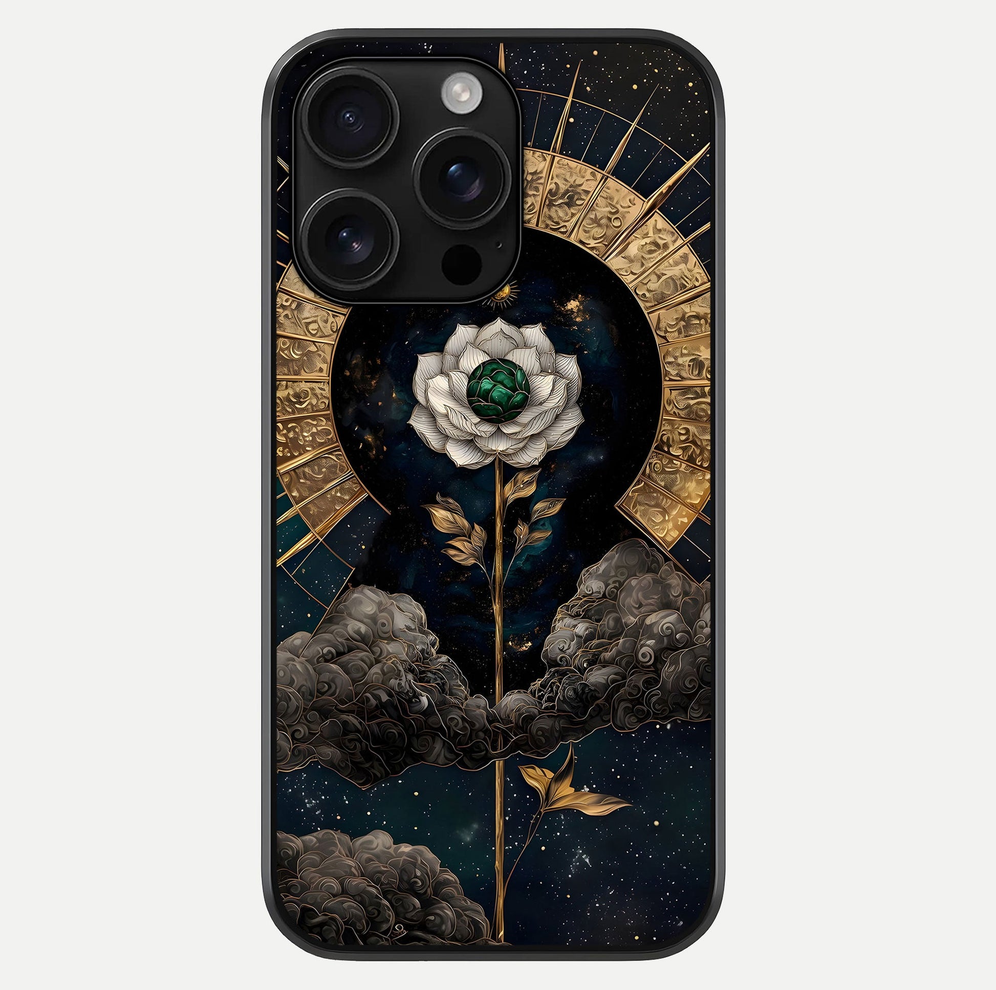 Celestial Lotus Morang Glass Case For iPhone 16 Pro Max by Custom World