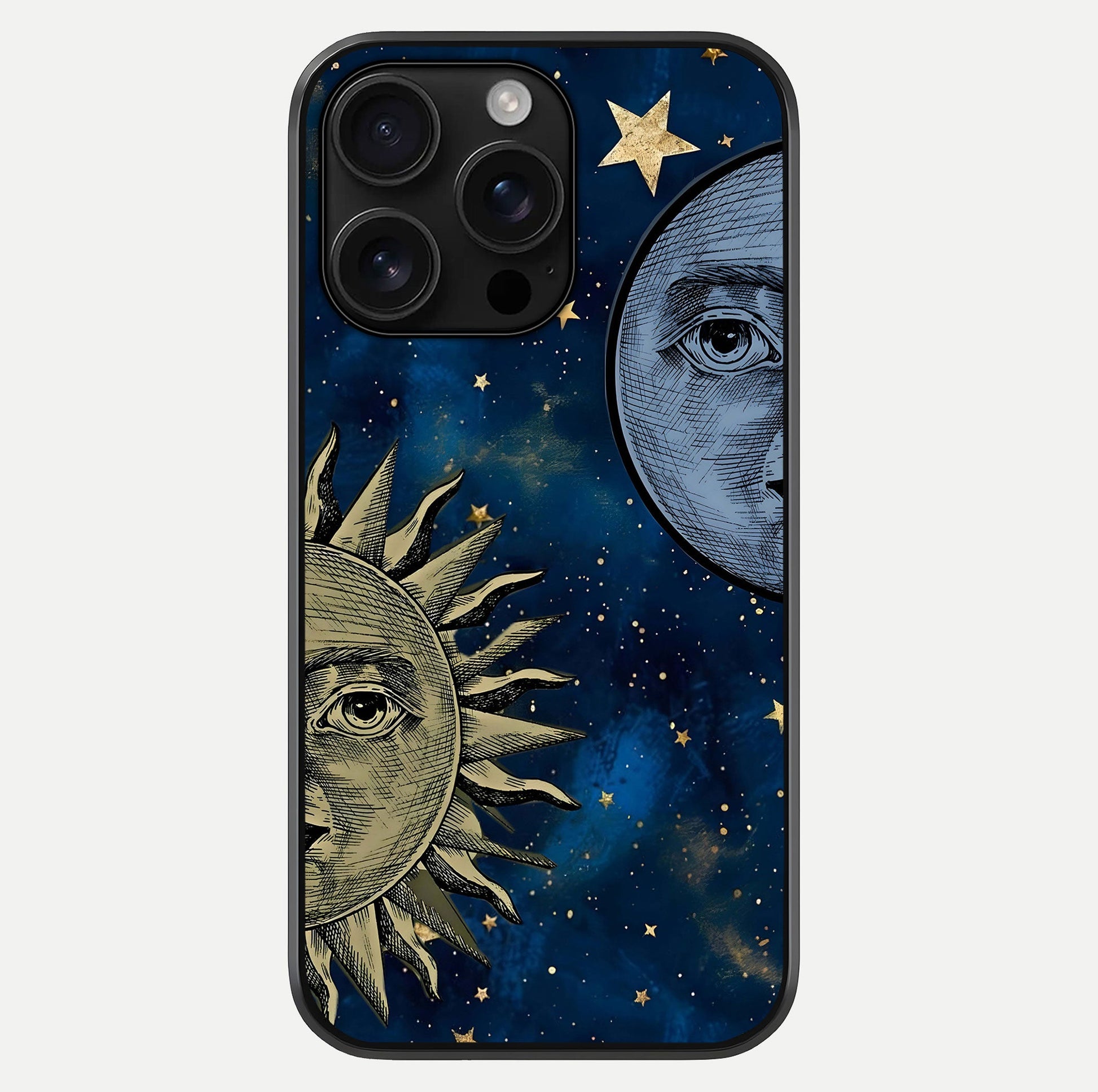 Celestial Moon With Sun Glass Case For iPhone 16 Pro Max by Custom World
