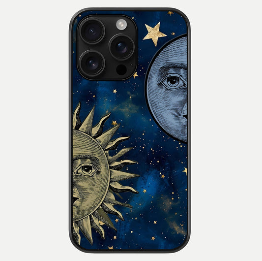 Celestial Moon With Sun Glass Case For iPhone 16 Pro Max by Custom World
