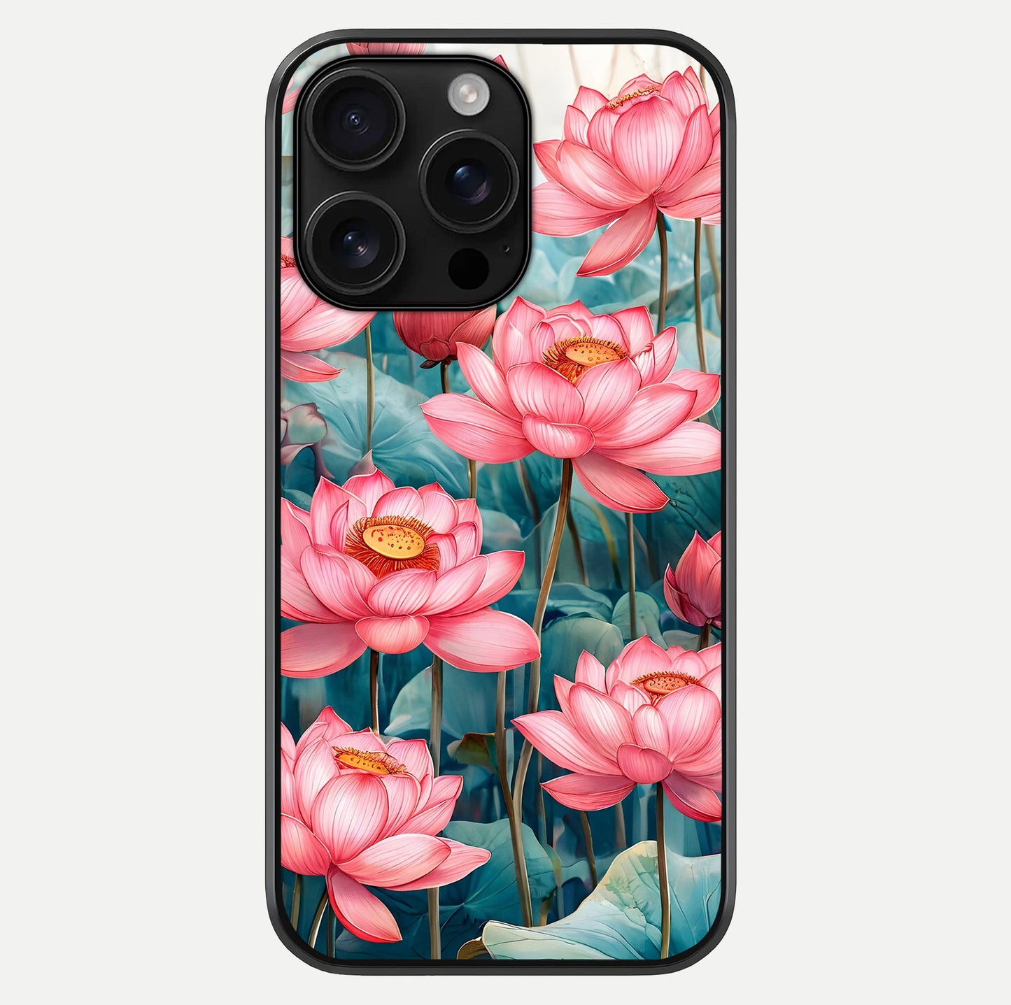 Celestial Pink Lotus Glass Case For iPhone 16 Pro Max by Custom World