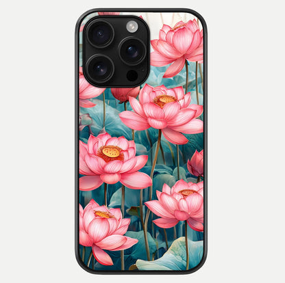Celestial Pink Lotus Glass Case For iPhone 16 Pro Max by Custom World