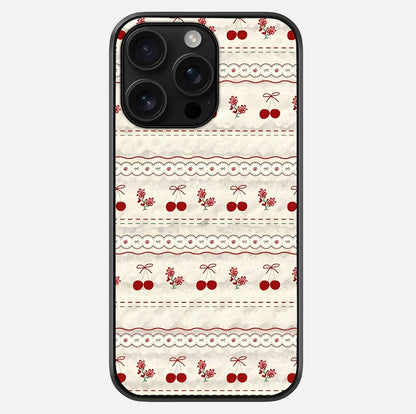 Cherry Bloom Charm Glass Case For iPhone 16 Pro Max by Custom World