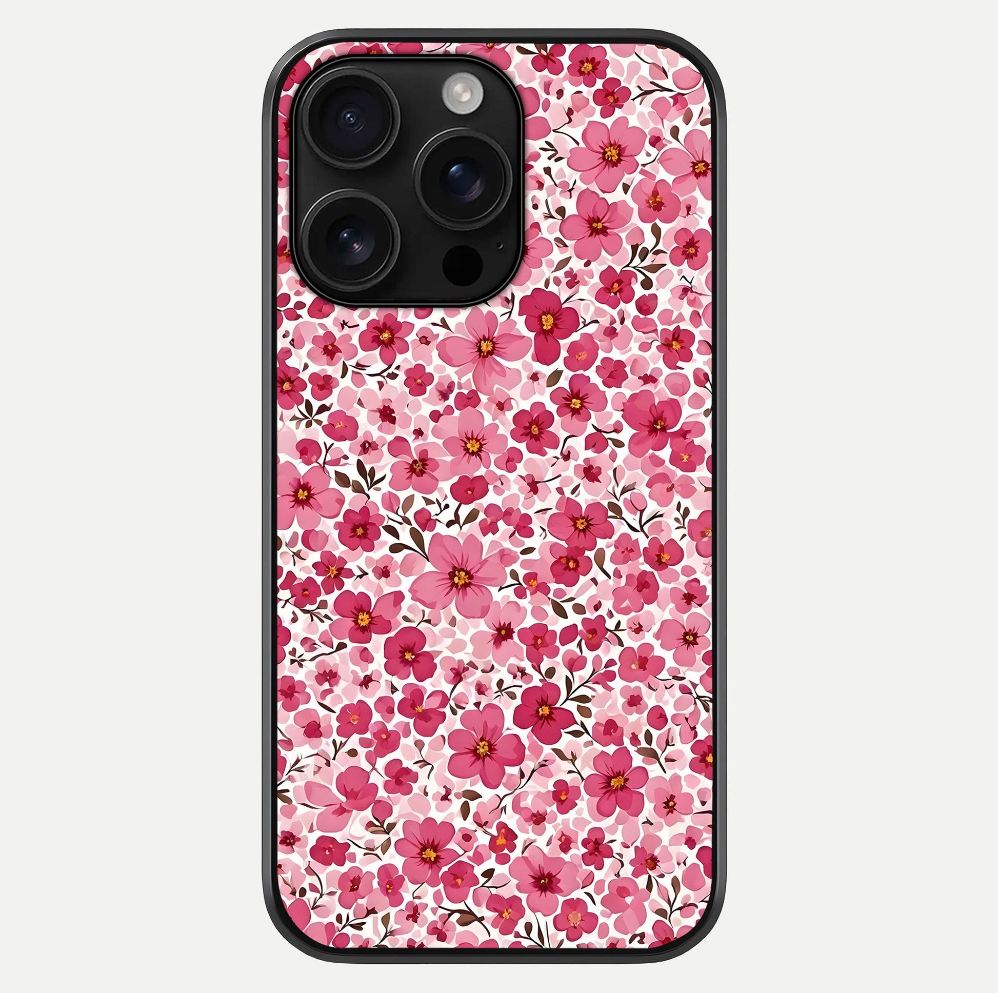 Cherry Blossom Charm Glass Case For iPhone 16 Pro Max by Custom World