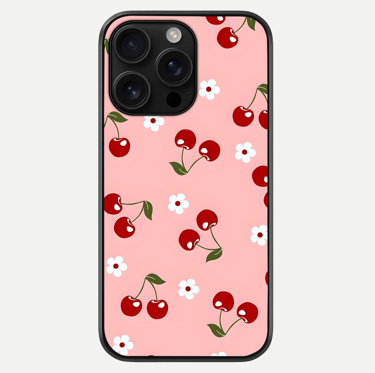 Cherry Love Mood Glass Case For iPhone 16 Pro Max by Custom World