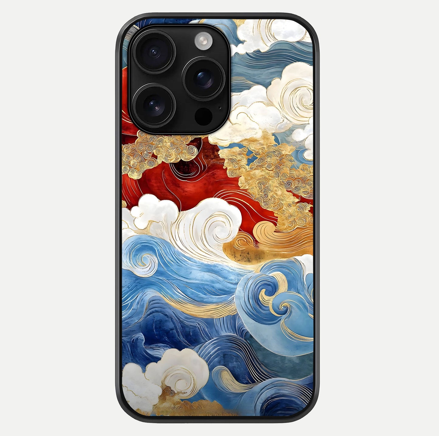 Colored Waves Glass Case For iPhone 16 Pro Max by Custom World