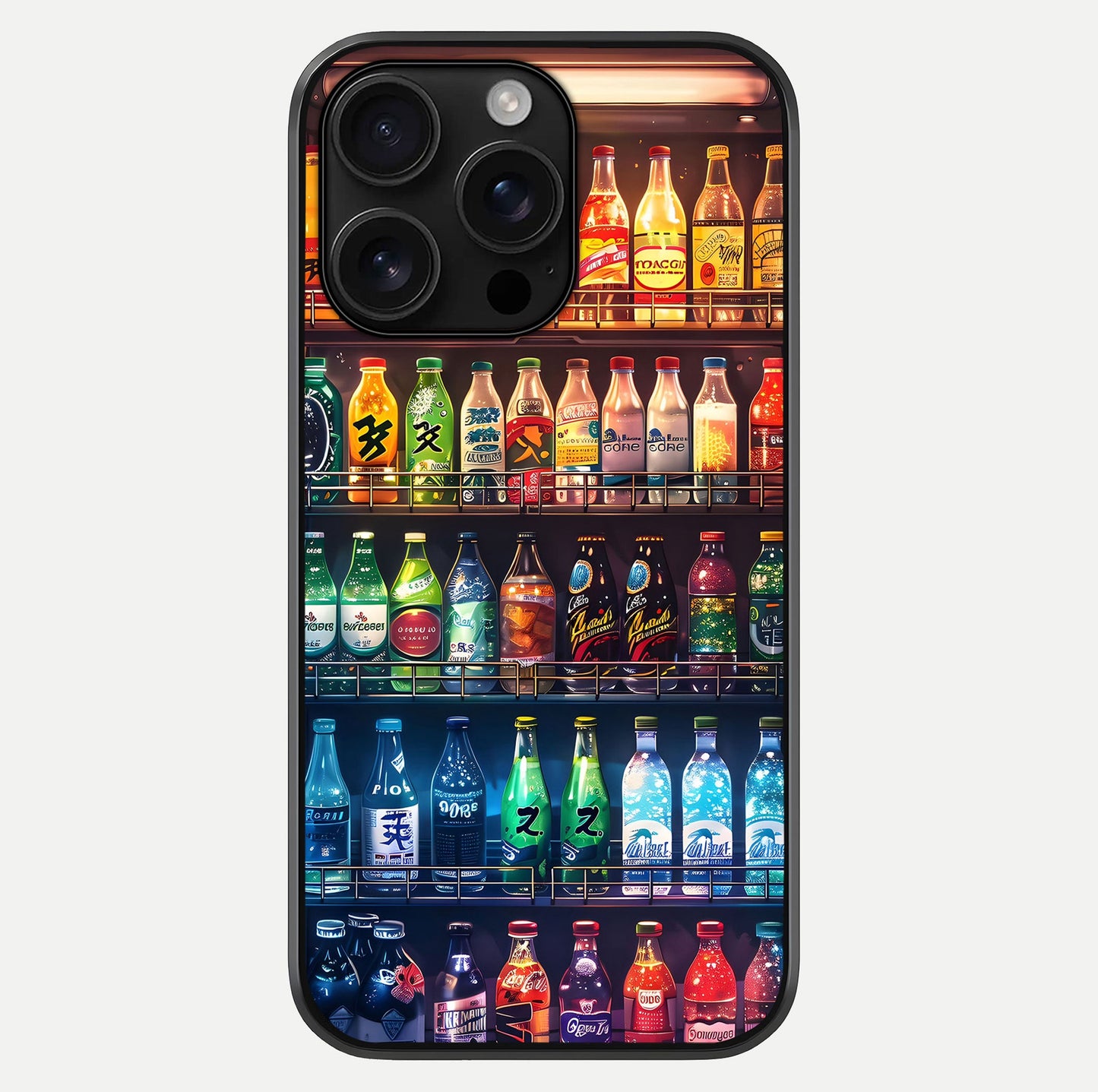 Colorful Soda Bottles Glass Case For iPhone 16 Pro Max by Custom World