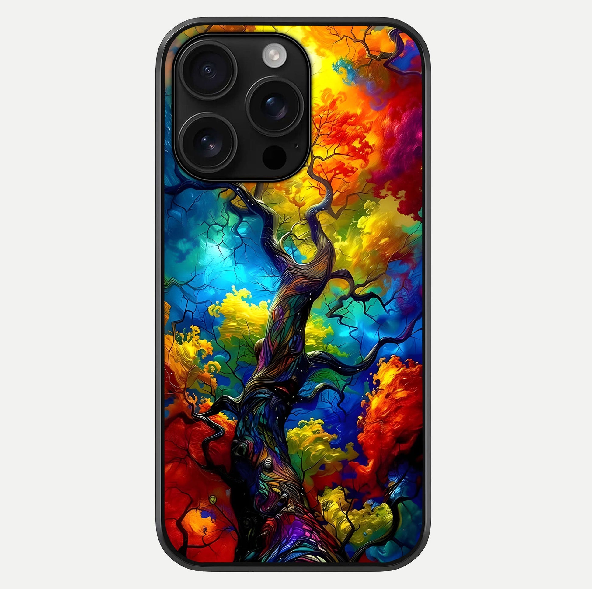Colorful Tree Glass Case For iPhone 16 Pro Max by Custom World