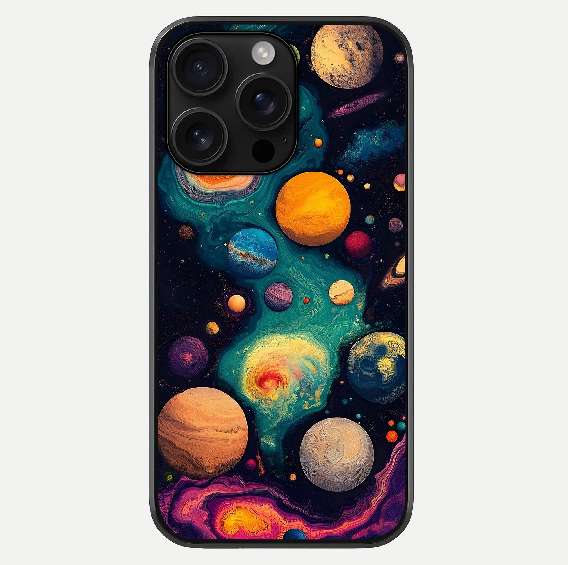 Cosmic Planet Journey Glass Case For iPhone 16 Pro Max by Custom World
