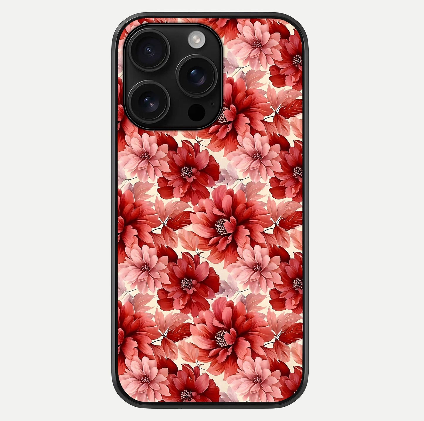 Crimson Love Petals Glass Case For iPhone 16 Pro Max by Custom World