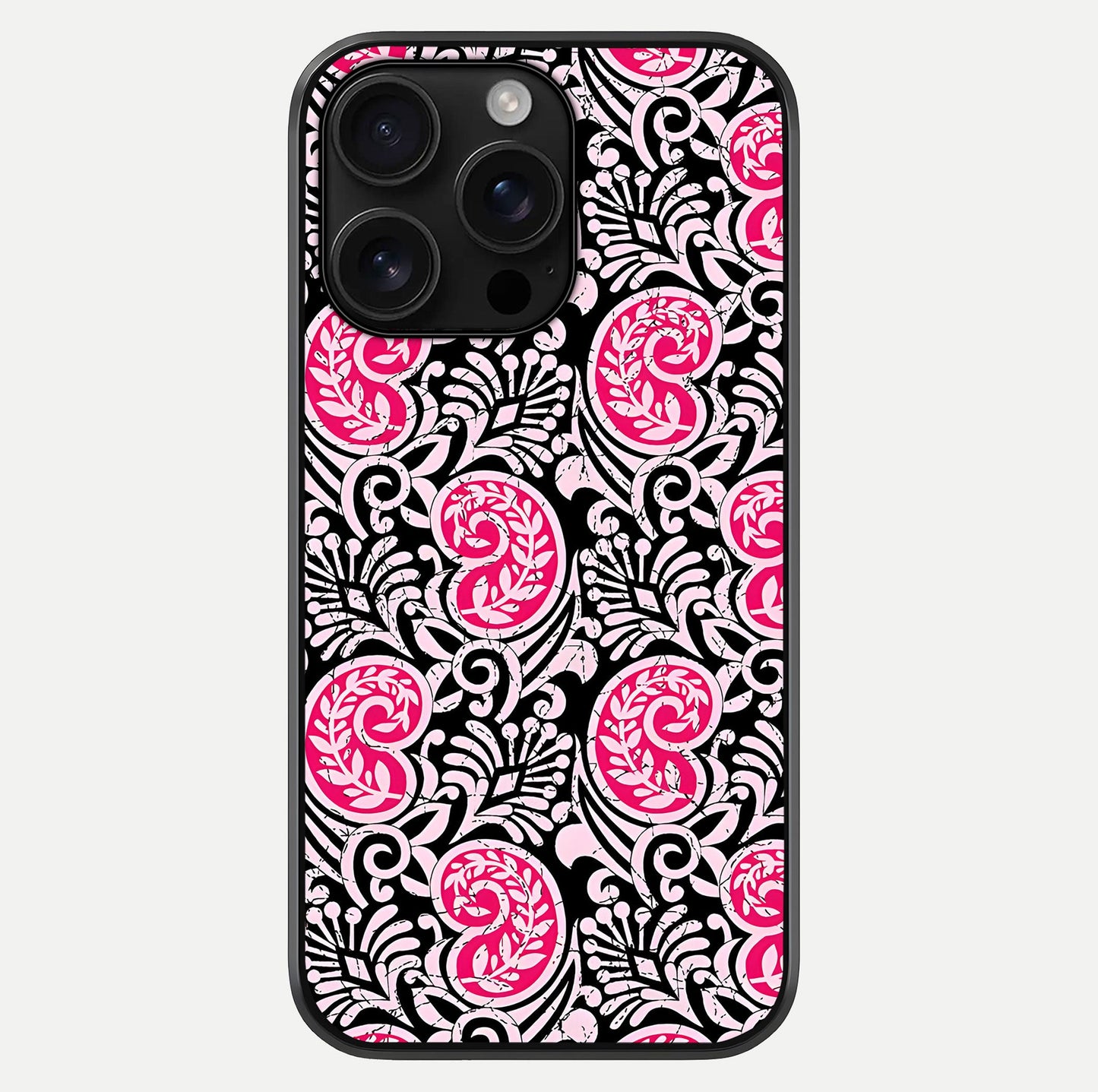 Crimson Paisley Charm Glass Case For iPhone 16 Pro Max by Custom World