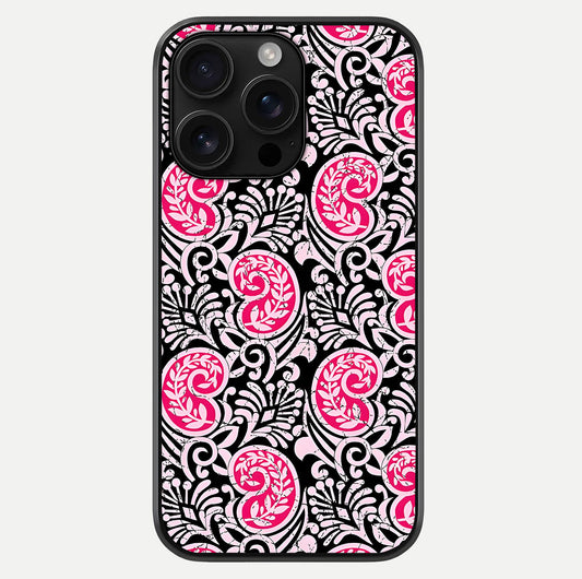 Crimson Paisley Charm Glass Case For iPhone 16 Pro Max by Custom World